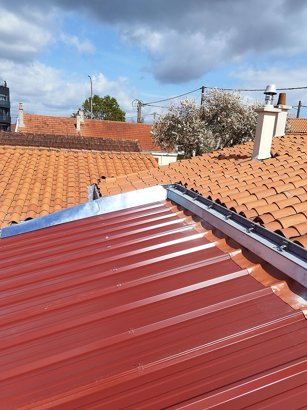 Couverture bac acier isolé, en lieu et place d'une ancienne véranda