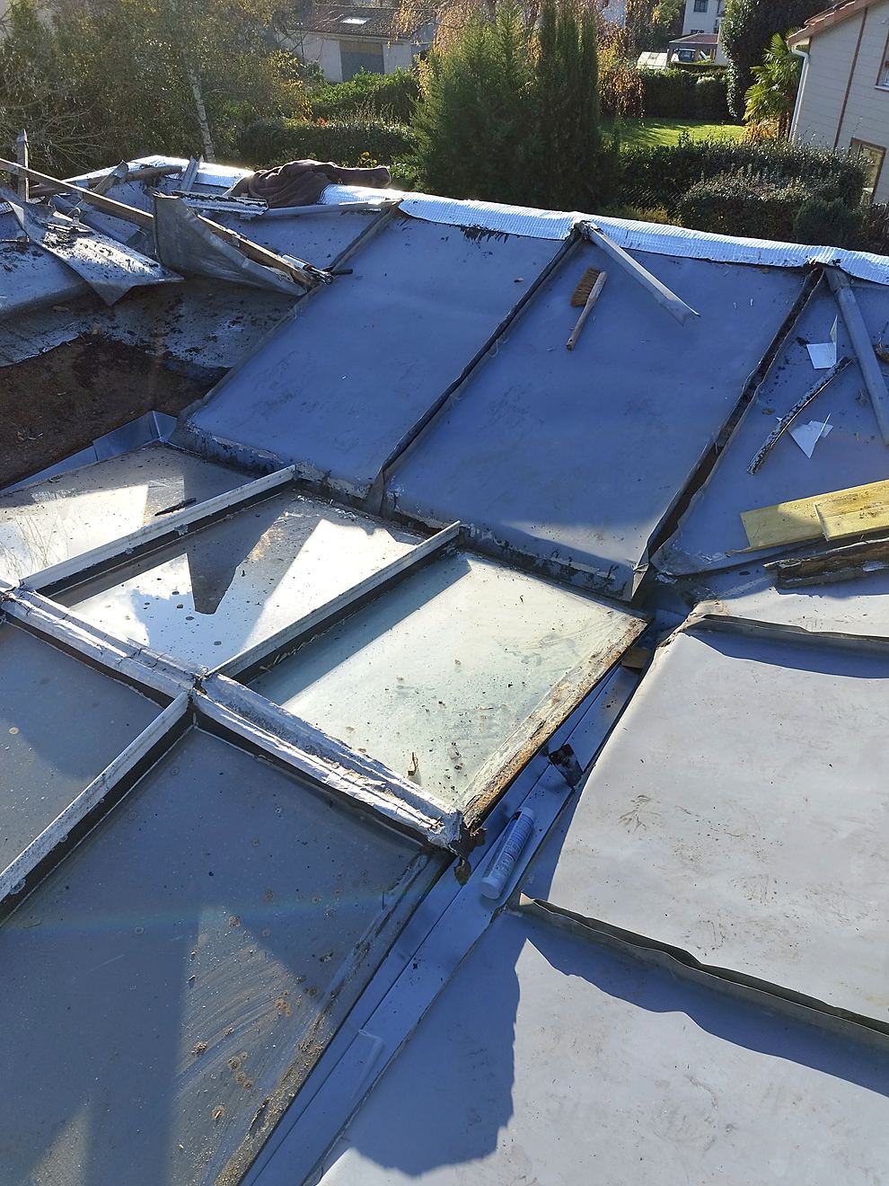 Une ancienne toiture-terrasse à tasseaux, sur support OSB